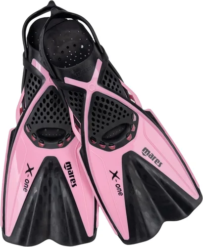 Vista 6 de MARES X-One Junior 410345 - Aletas de natación ajustables para zapatos para esnórquel, buceo, tacón abierto perforado, diseño de correa sin hebilla