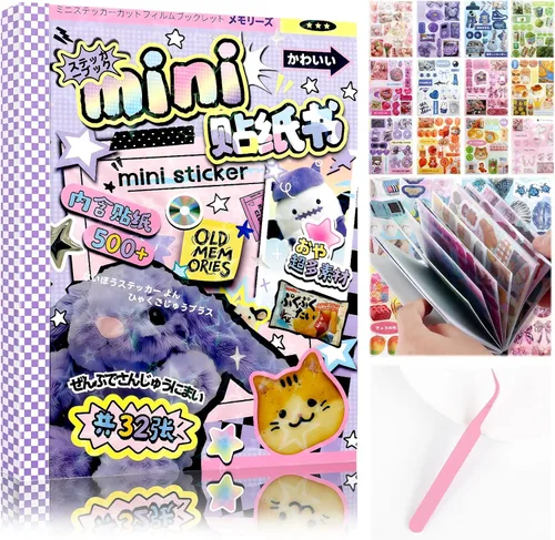 Vista 23 de Tmtains 30 hojas de calcomanías de estilo manga japonés, más de 650 piezas Heisei retro lindos libros temáticos estilo coreano, calcomanías