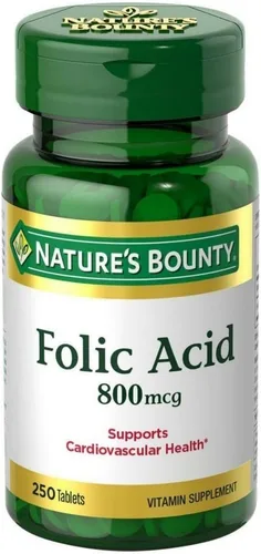 Vista 8 de Nature's Bounty Suplemento de Ácido Fólico, Apoya la Salud Cardiovascular, 800 mcg, 250 Tabletas