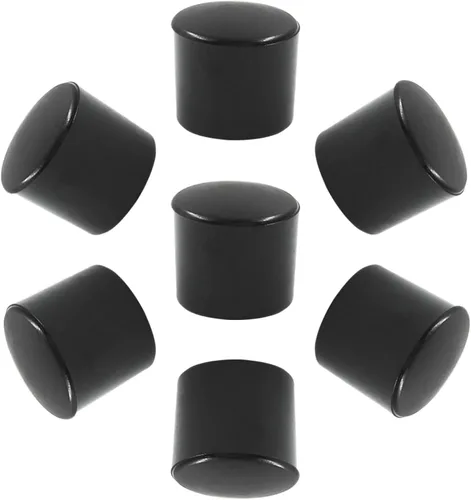 Paquete de 30 tapas redondas de vinilo negro – 1/2 pulgada de diámetro PVC flexible protector de goma suave tapa de plástico para muebles poste de