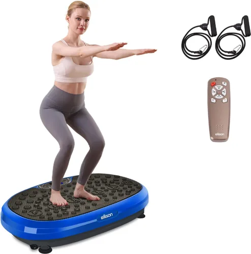 Vista 10 de EILISON FitMaxx 3D XL Vibration Plate Exercise Machine - Whole Body Workout Vibration Platform w/Loop Bands - Lymphatic Drainage Machine for