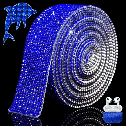 Vista 12 de Locacrystal Cinta de Cristal Brillante con Diamantes de Imitación Autoadhesiva para Planchar DIY con Purpurina Pegatinas de Diamantes