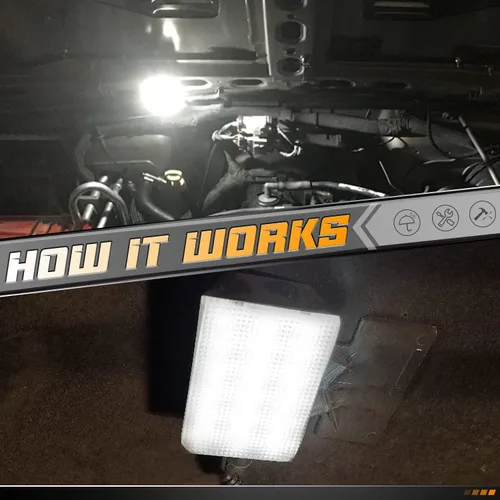 Vista 6 de HERCOO Kit de lámpara de montaje de luces para debajo del capó compatible con Dodge Ram 1500 2500 3500 Dakota Charger, Wrangler Grand Cherokee