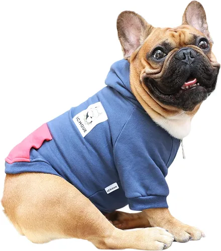 Vista 15 de iChoue - Ropa para mascotas, sudadera con capucha para perros como para Bulldog francés, Pug francés, Corgi inglés, Boston Terrier, Bully, Pitbull