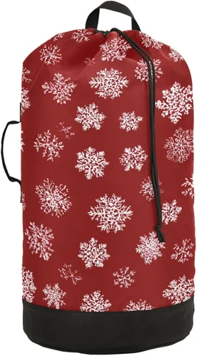 Vista 13 de Mochila de lavandería con hojas de estilo bohemio beige con correas ajustables para el hombro, bolsa de lavandería sucia para viajes, campamento