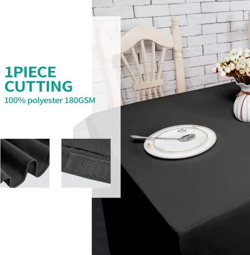Vista 2 de Surmente - Mantel rectangular de poliéster para mesas de bodas, banquetes o restaurantes, de 180 cm