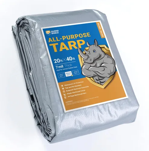 Vista 115 de GUARD SHIELD - Lona negra impermeable de 6 x 6 pies, cubierta de lona de polietileno, de servicio medio y uso general de 7 mil