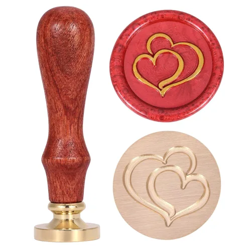 Vista 9 de Yoption - Sello de cera de pata de gato, sello de sellado de mango de madera vintage con cabeza de latón para invitaciones de boda