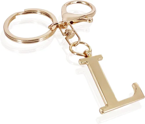 Llavero de letra A-Z dorado para mujeres y hombres, bolso de mano de metal con letra inicial del alfabeto