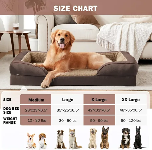 Vista 7 de INVENHO Cama ortopédica para perros grandes, lavable e impermeable, cama de espuma para perros con funda extraíble lavable, forro impermeable