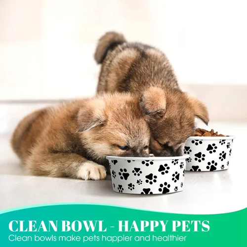 Vista 6 de 30 cuencos desechables para perros de 12 onzas, alimentos pequeños para mascotas con platos impresos para mascotas pequeñas, cuencos de viaje