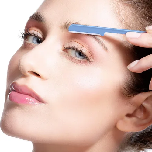 Vista 7 de Mudder 10 piezas de afeitar de cejas para recortadora de vello facial, plata, negro