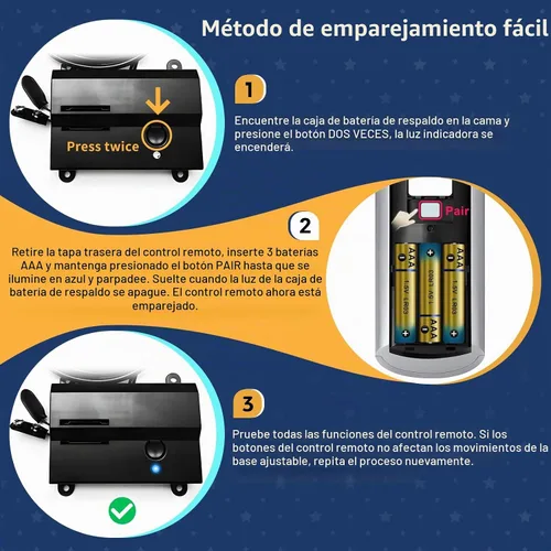 Vista 7 de Repuesto de mando a distancia para base de cama ajustable Tempurpedic Ergo/Ergo Extend, control remoto inalámbrico RF358A RF502A