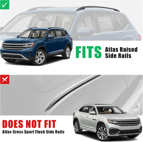 Vista 2 de Barras transversales de techo de 220 libras para Atlas 2017-2025 con antirrobo, barras transversales de aluminio antioxidantes, barras transversales