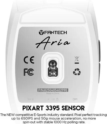 Vista 4 de FANTECH ARIA XD7 - Ratón inalámbrico para juegos, Pixart 3395, sensor de juego 26000 DPI, interruptores HUANO, súper ligero de 2.08 oz
