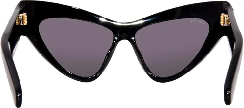 Vista 4 de Gucci GG1294S NegroGris 5714130 Mujer Gafas de Sol, Logotipo negro y dorado