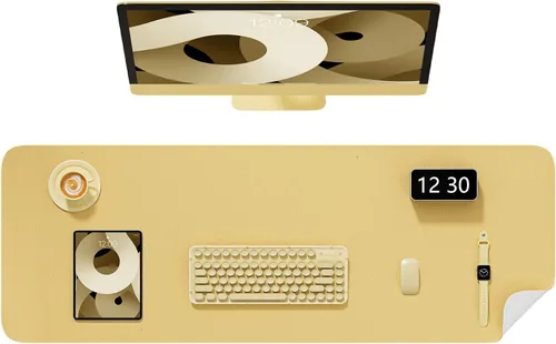 Vista 16 de Alfombrilla para escritorio, 23.6" x 13.8" de piel sintética PU, antideslizante, gran mouse pad para escritorio, alfombrilla impermeable