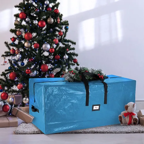 Vista 6 de Hearth & Harbor - Bolsa de almacenamiento para árbol de Navidad de 9 pies, bolsa para árbol de Navidad artificial con asas reforzadas, cremallera