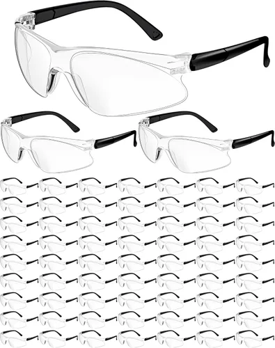 Xuhal 100 pares de gafas de seguridad a granel transparentes protección ocular Ansi Z87.1 protección sobre gafas