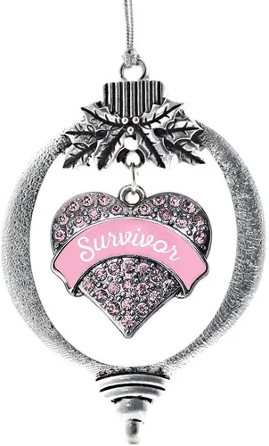 Vista 229 de Inspired Silver Adornos festivos de dije de corazón pave de plata con circonitas cúbicas