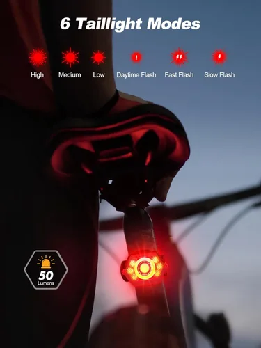 Vista 4 de Cuvccn Luces de bicicleta superbrillantes de 1000 lúmenes con luz lateral, 4+6 modos recargables de bicicleta delanteras y traseras, faros