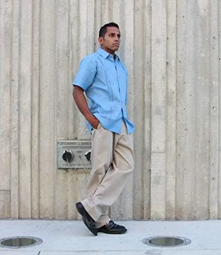 Vista 3 de Gentlemens Collection Camisa Guayabera de manga corta para hombre de lino cubano