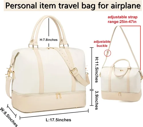 Vista 7 de BTOOP Bolsa de viaje de fin de semana para mujer, bolsa de transporte para hospital con compartimento para zapatos