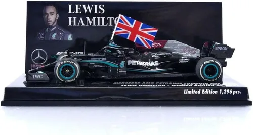 Vista 3 de Minichamps 410211144 1:43 Mercedes-AMG Petronas Formula One Team W12 E Performance-Hamilton-Winner British GP 2021 Coche miniatura coleccionable