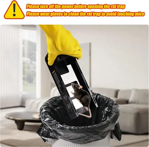 Vista 3 de Paquete de 2 trampas eléctricas para ratones de alto voltaje, mata instantáneamente ratones y ratas, sin tacto, reutilizable y fácil de limpiar