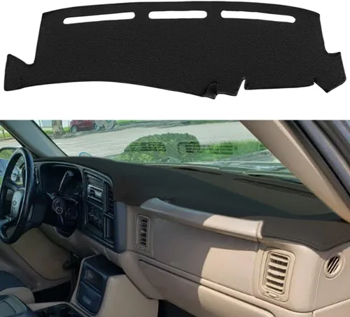 Vista 10 de Cubierta de tablero compatible con Chevy Chevrolet Silverado 1500 LT/WT 2500HD 3500HD 2007-2013, alfombra de tablero de GMC Sierra 2007-2013
