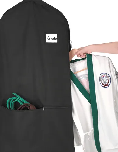 Vista 4 de Whitmor Bolsa de ropa con cremallera y bolsillo - Juego de 3 - Negro