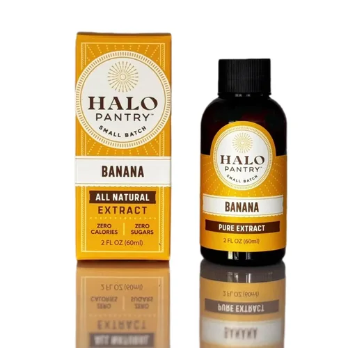Extracto de plátano puro natural de HALO PANTRY (botella de 2 onzas) | Soluble en agua, sin colorantes/incoloro, sin gluten, sin lácteos, cero