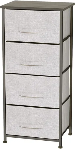 Vista 3 de Home Basics Organizador de almacenamiento con varios cajones (3 cajones, gris)