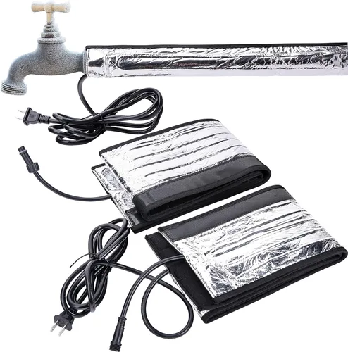 Vista 8 de codree Manta de calor para tubería de agua, cinta de calor de tubería de agua de 38.5 x 6 pulgadas, cable calefactor de protección contra