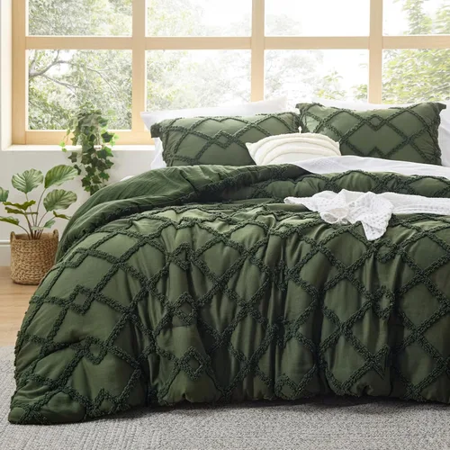 Vista 41 de Bedsure Juego de edredón con diseño de nudos estilo bohemio tamaño individual - Juego de ropa de cama de lino estilo bohemio, GentleSoft™ 2 piezas