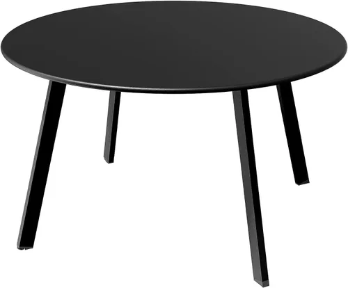 Mesa redonda para café de acero Grand Patio para patio, mesa auxiliar grande resistente a la intemperie para exteriores, color negro…