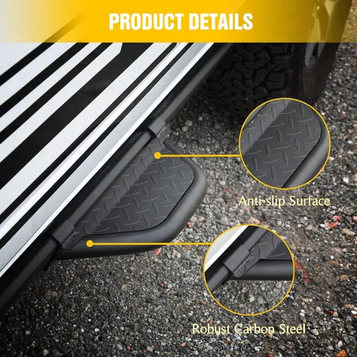 Vista 5 de JROAD Bronco - Estribos laterales compatibles con accesorios Ford Bronco 2021 2022 2023 2/4 puertas con riel de roca, acero al carbono