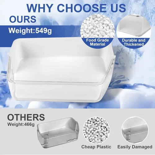 Vista 2 de DA97-12650A - Cesta de estante para puerta de refrigerador, lado derecho, compatible con Samsung RF260, RF261, RF263, estantes de refrigerador