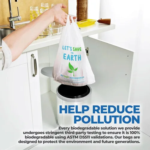 Vista 6 de Biorift Bolsas de agradecimiento 500 bolsas grandes a granel para camisetas con asas, bolsas de compras extragruesas y duraderas para comestibles