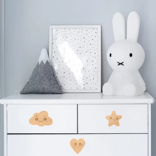 Vista 7 de 10 pomos de madera natural para gabinetes, tiradores de cajones de madera hechos a mano con tornillos para muebles bohemios, manijas de tocador