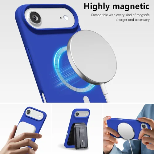 Vista 53 de oakxco Funda de silicona para iPhone 12 Pro Max, magnética, compatible con carga inalámbrica Magsafe, cubierta protectora de goma suave y delgada