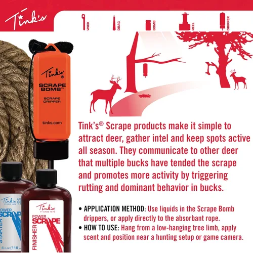 Vista 7 de TINK'S Power Scrape Starter Botella de 4 onzas líquidas Accesorios de caza, arrancador de raspado simulado para rasguños naturales