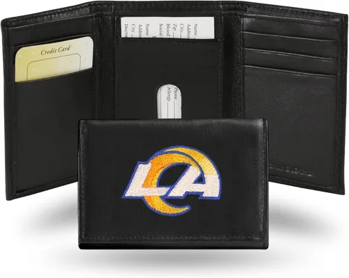 Vista 5 de Rico Industries NFL Football Embroidered Tri-fold Wallet