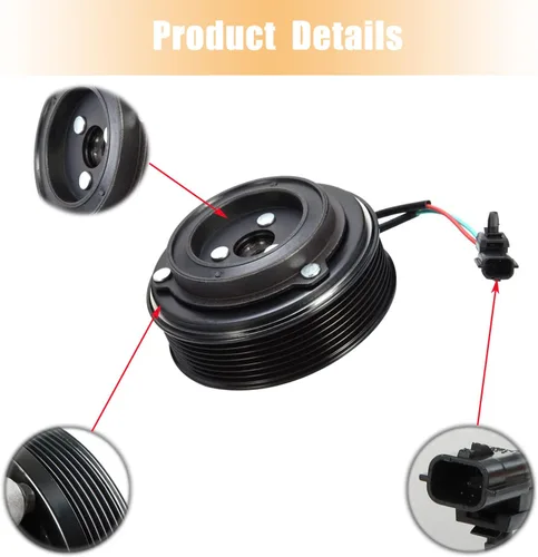 Vista 5 de Kit de ensamblaje de embrague del compresor del A/C, bobina de rodamiento de polea de placa 926001JA0A, repuesto para motor Nissan Maxima 2008-2014
