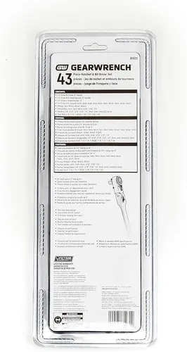 Vista 10 de GEARWRENCH 43 Pc. Juego de herramientas mecánicas de cabeza delgada métrica estándar de 6 puntos - 81031