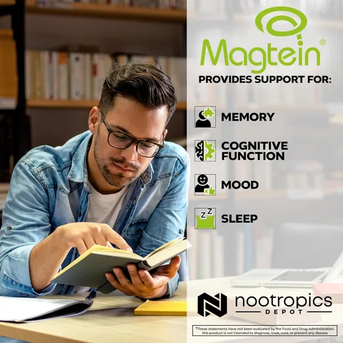 Vista 4 de Nootropics Depot Magtein Magnesium L-Threonate Cápsulas 90 unidades Suplemento mineral Natural Apoya la función mitocondrial Aumenta