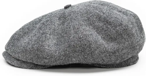 Vista 9 de Sterkowski Shelby Gorra 100% Harris Tweed Newsboy para hombre Sombrero de estilo pico de 8 paneles Negro/Amarillo