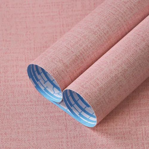 Guvana Papel tapiz autoadhesivo con textura rosa, moderno, extraíble, autoadhesivo, tela gruesa, de lino sintético, para dormitorio, sala de estar,