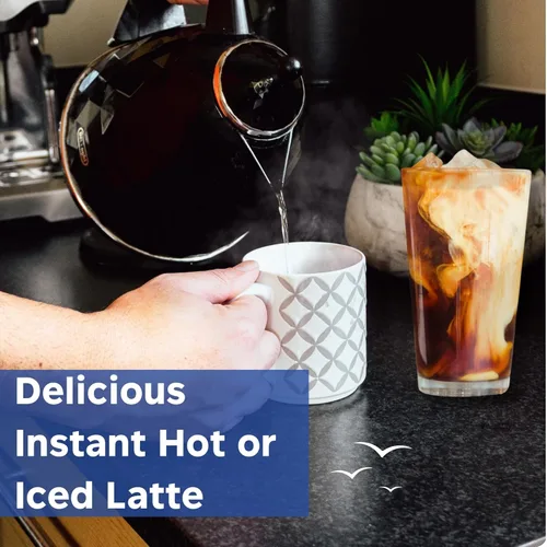 Vista 6 de Alpine Start Café instantáneo premium, crema de coco sin lácteos, 100% café arábica colombiano de alta altitud, sin OMG, sin lácteos, sin soja, 15