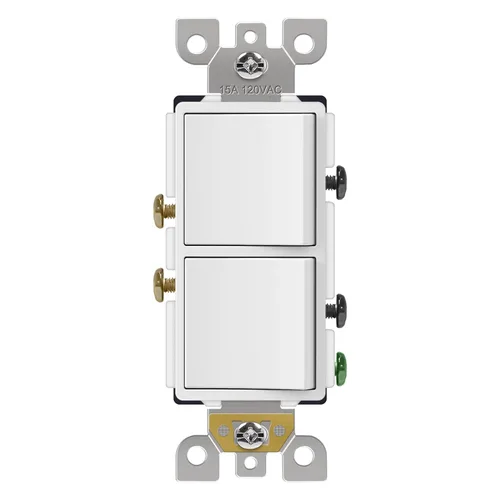 CML Interruptor de Luz Decorativo de Doble Balancín, Interruptor de Pared de Paleta de Polo Simple Dual, Interruptor Eléctrico de Encendido/Apagado